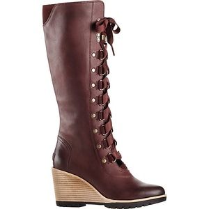 Sorel After Hours Tall Wedge Leather Boot Size 9